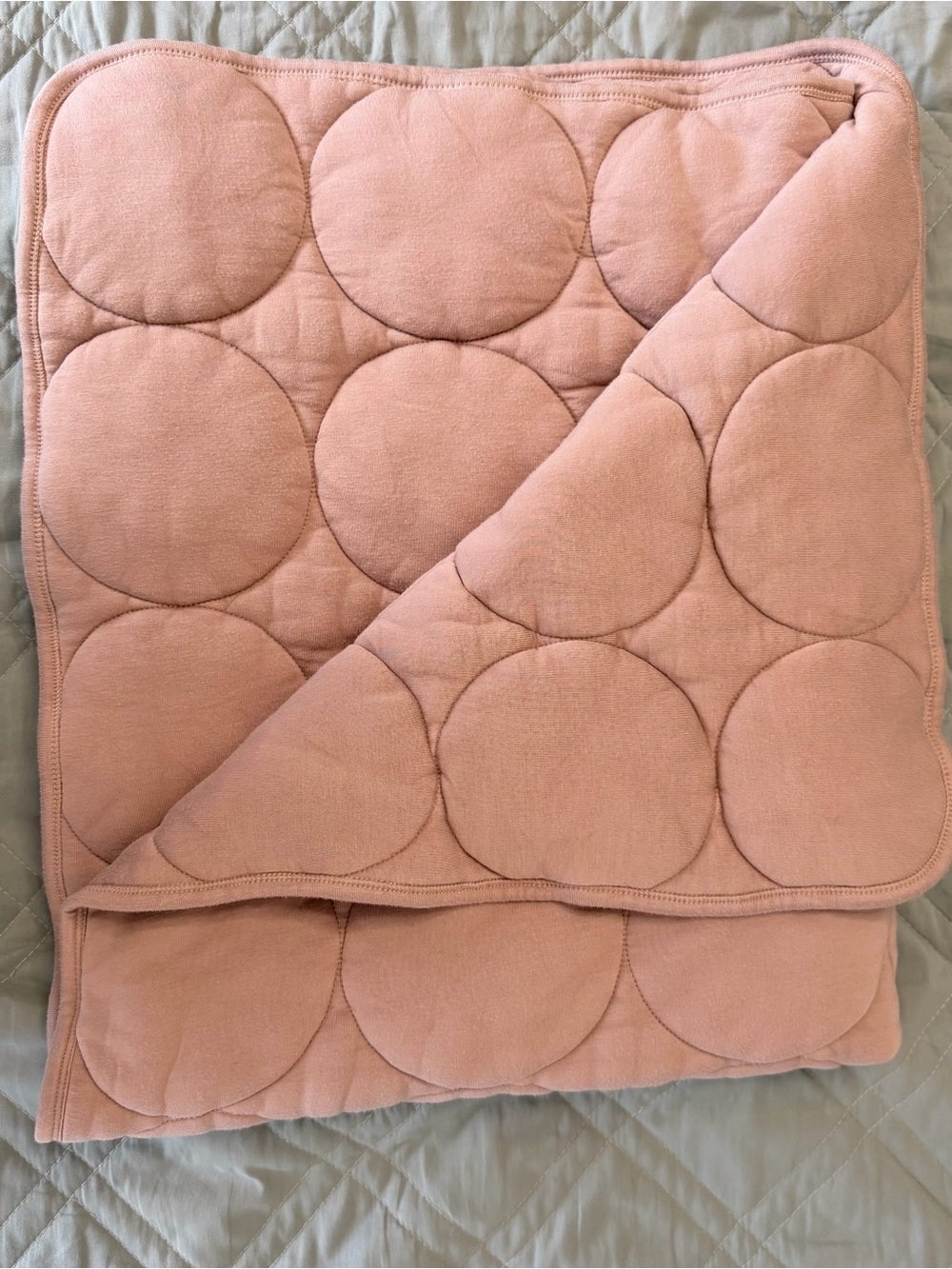 Kate Quinn Bamboo Quilted Baby Play Mat Blanket Blush Pink 34” x 41”